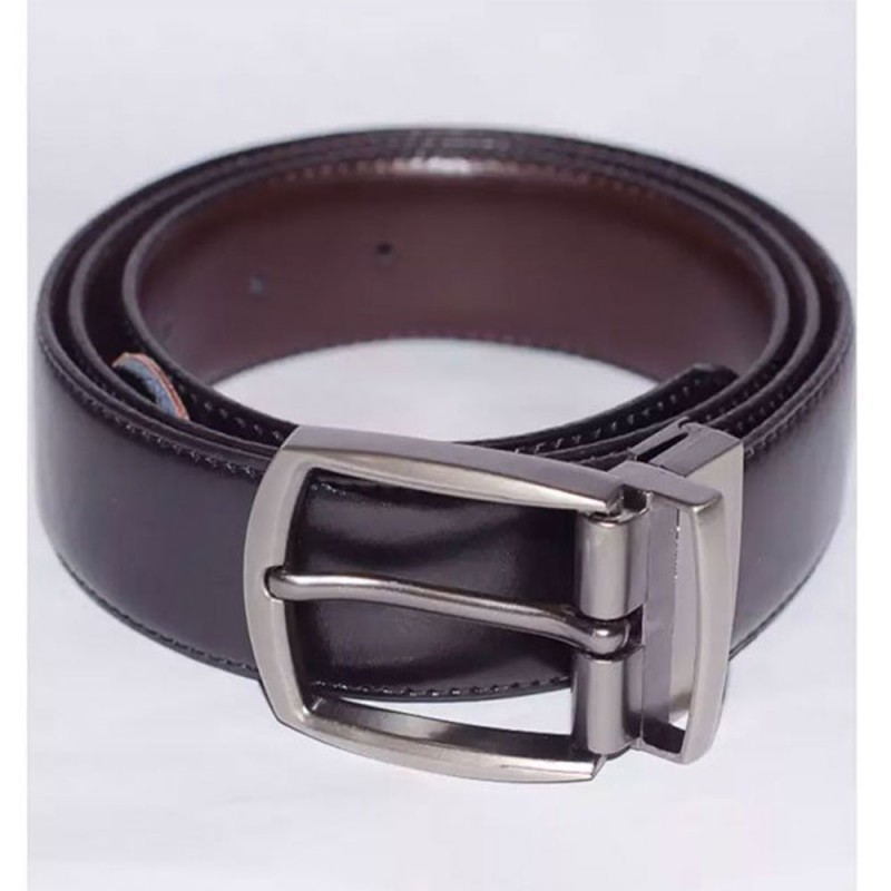 Hand-Crafted Reversible 2 In 1 Leather Belt For Men Dark Brown / Black (MB-03)