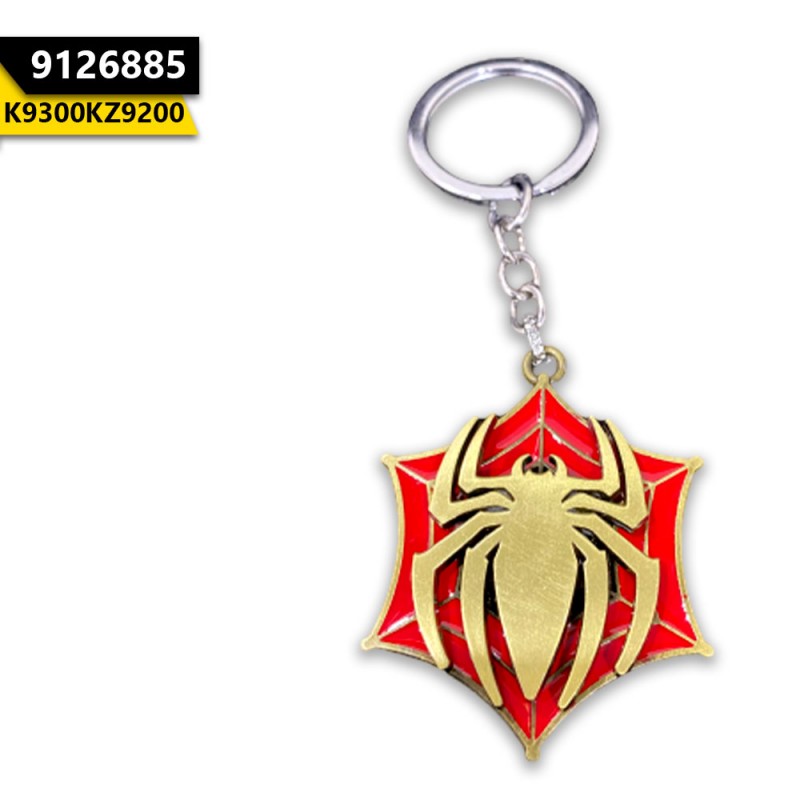 Spinner Keychains Spider With Web Gold