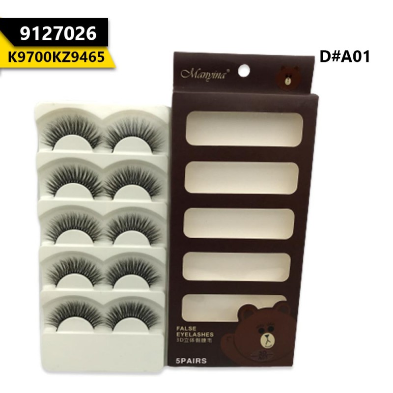 3d False Eyelashes 5 Pairs D# A01