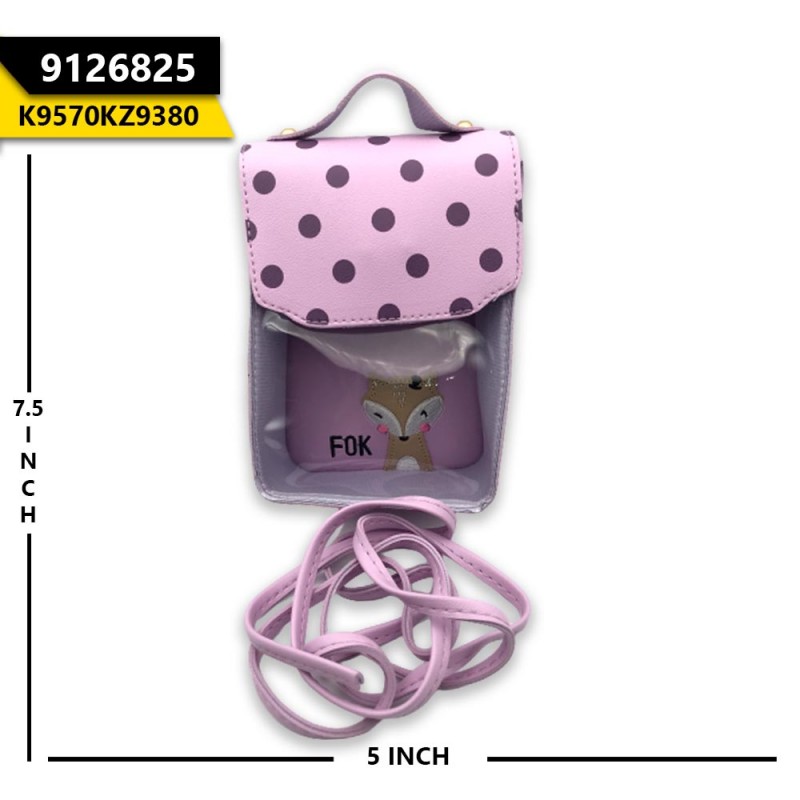 Vertical Mobile Pouch Polka Dot Purple