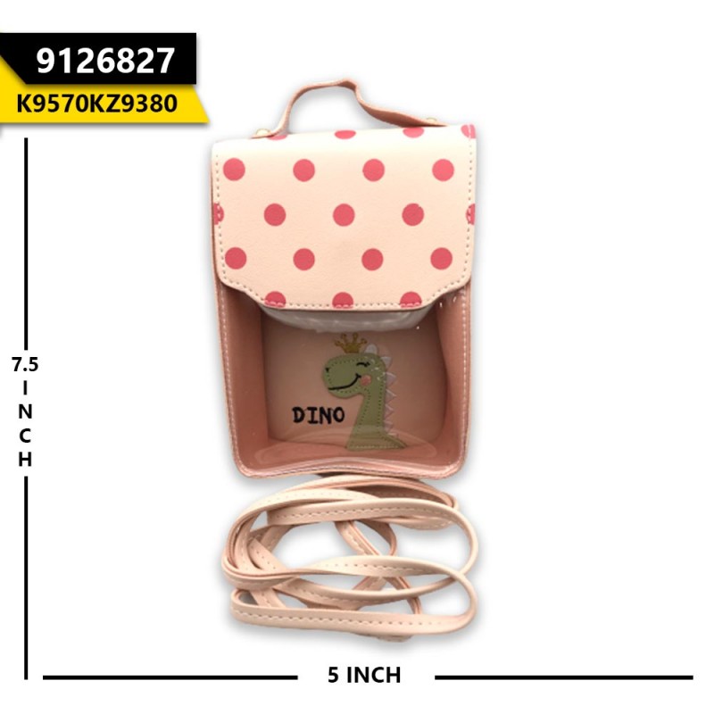 Vertical Mobile Pouch Polka Dot Pink