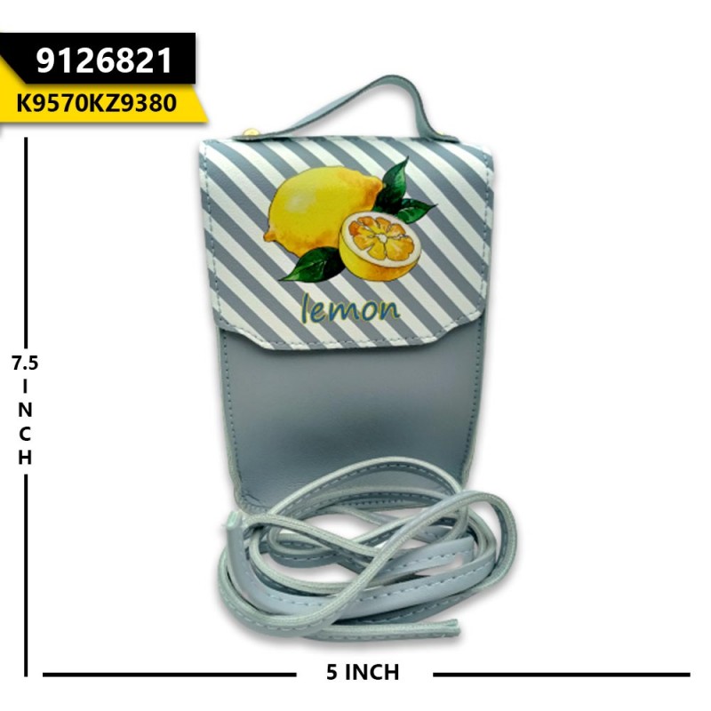 Vertical Mobile Pouch Sky Blue Lemon