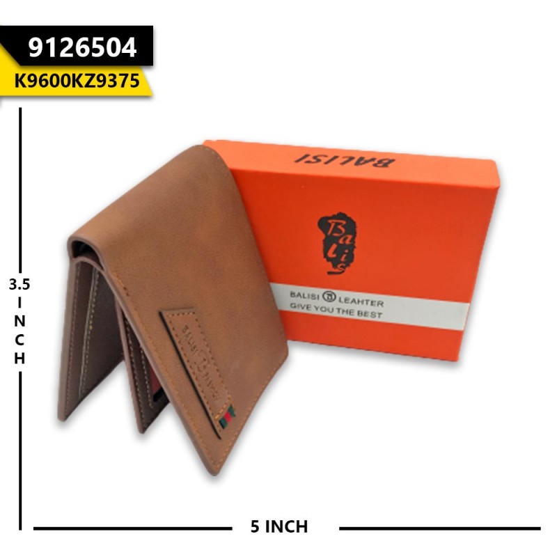 Balisi Men's Wallet Leather Light Brown