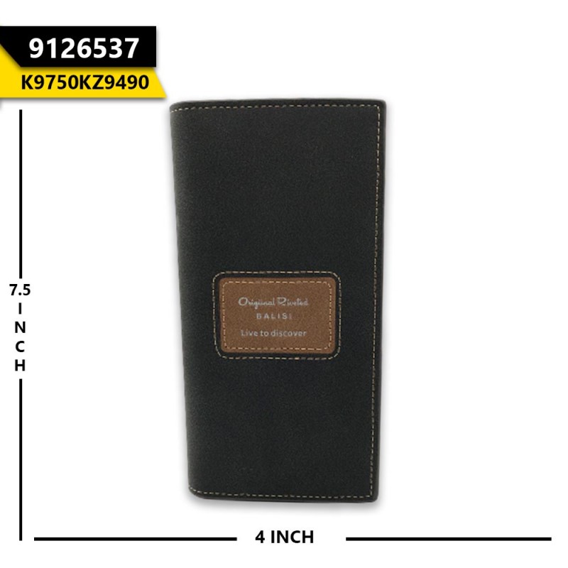 Balisi Unisex Wallet Bi-Fold Orginal Riveted Black