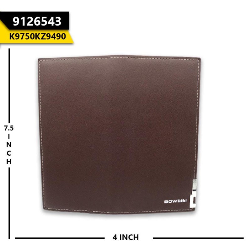 Balisi Unisex Wallet Bi-Fold Plain Dark Brown