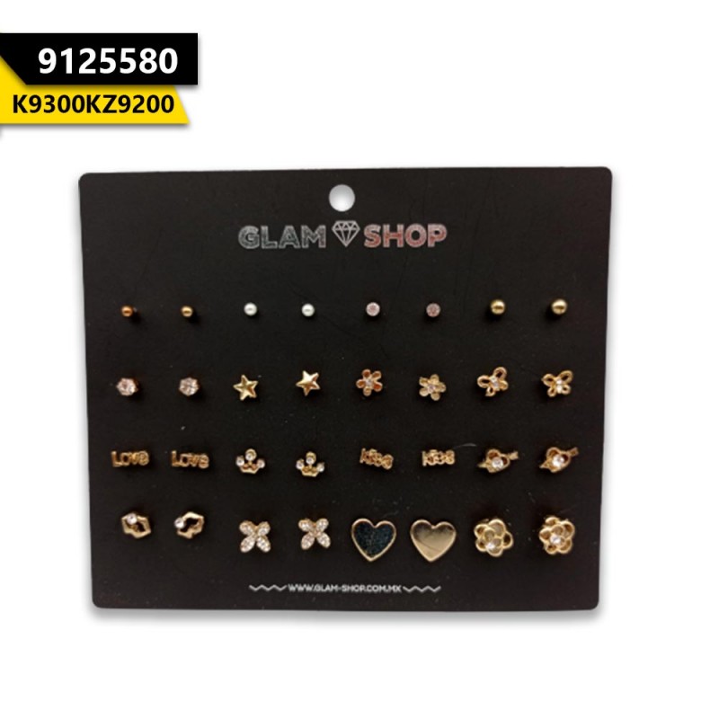 Pair Of 16 Glam Different Design Studs