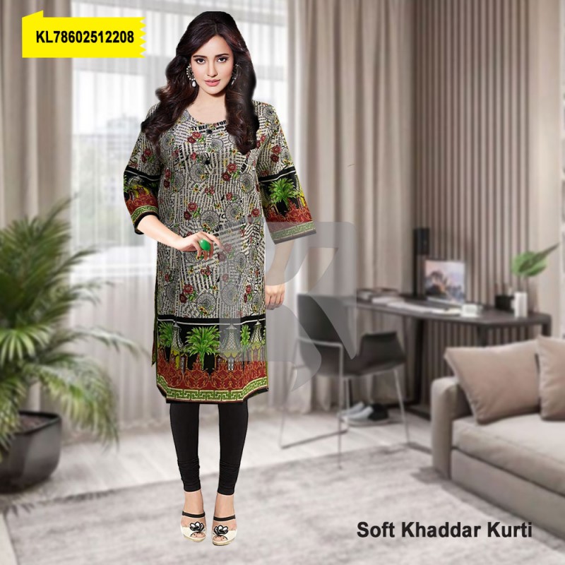 Girls 2-Pc Soft Khaddar Printed Frock With Tights (KL78602512208)