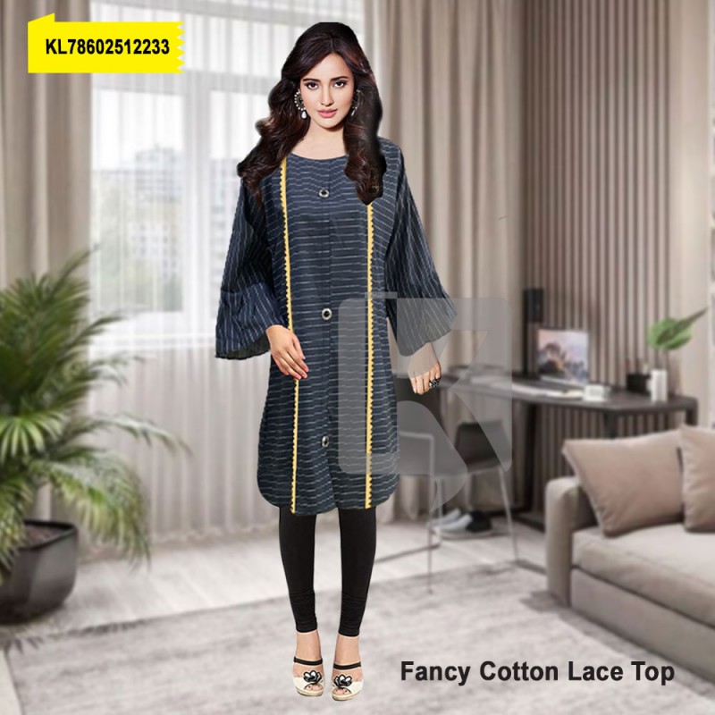 Cotton Fancy Gold Lace Top With Tights