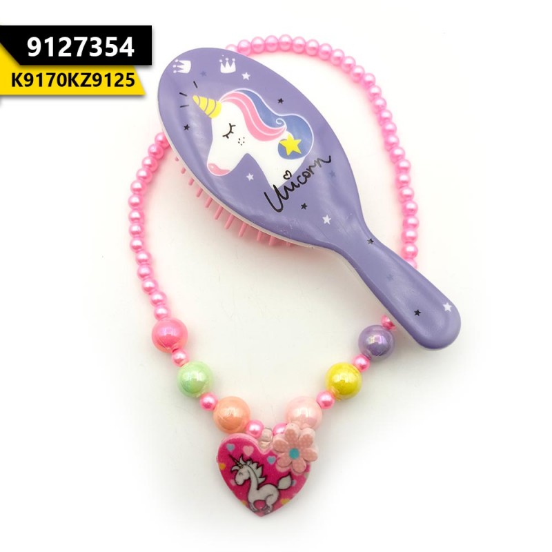 Kids Necklace L.Pink With Purple H.Brush