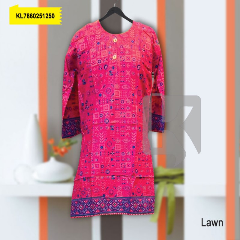 Pink Lawn Printed Kurti 80x80 (KL7860251250)