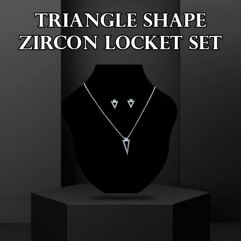 Triangle Shape Zircon Locket Set