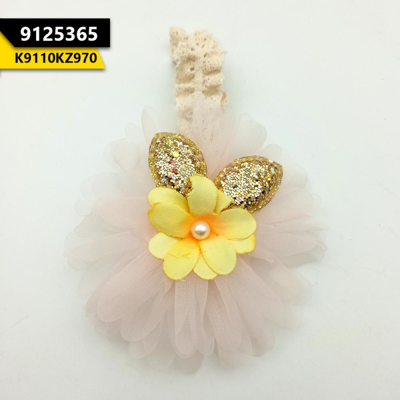 Kids Head Band Flower Glitter