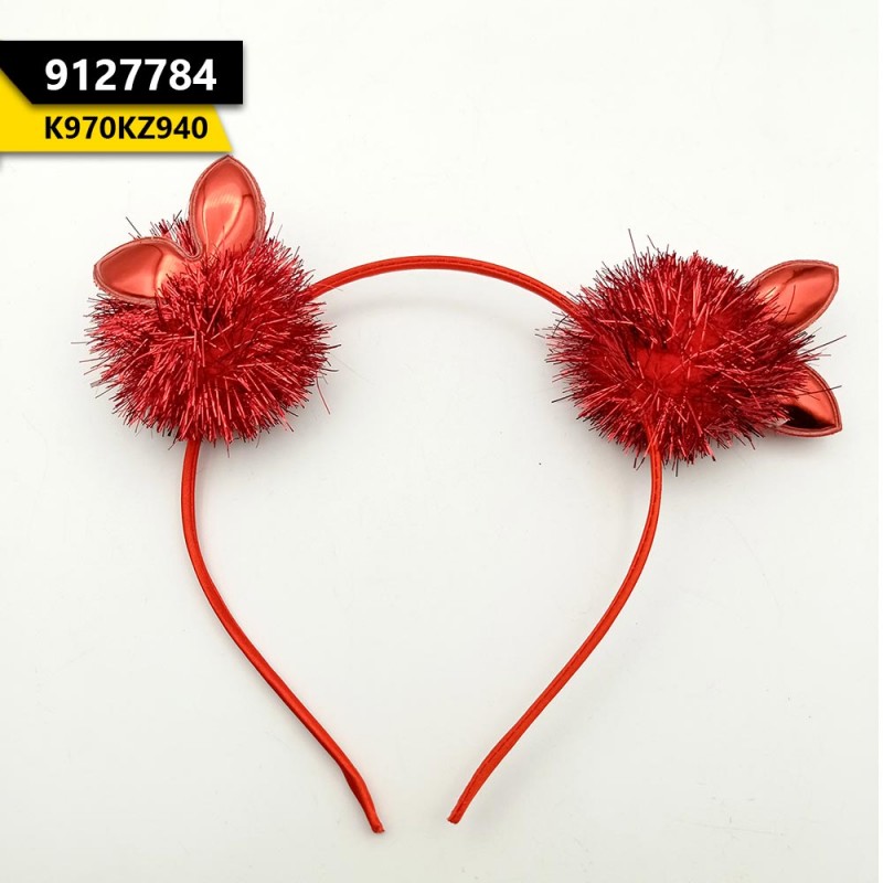 Kids Hair Band Cat Ears With Pompom