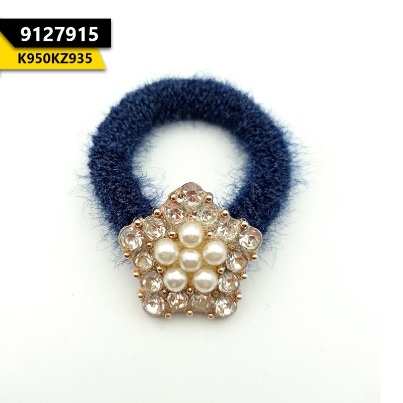 Hair Scrunches Blue Pearl Star