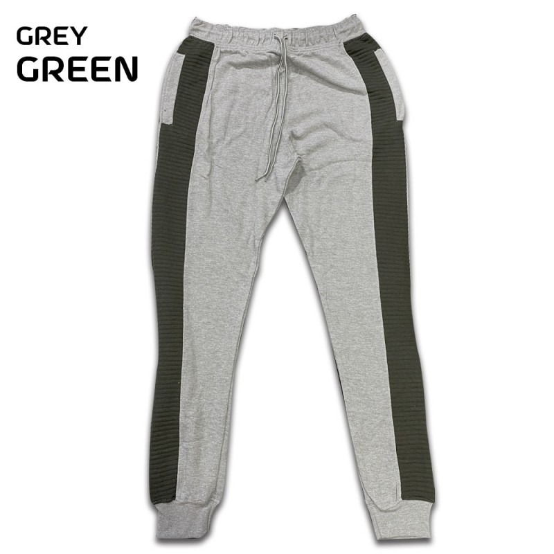Men's French Terry Trousers (Grey&Green)
