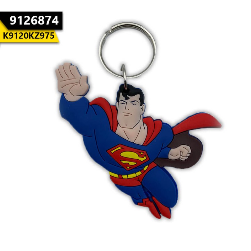Silicone Keychains Superman Flying