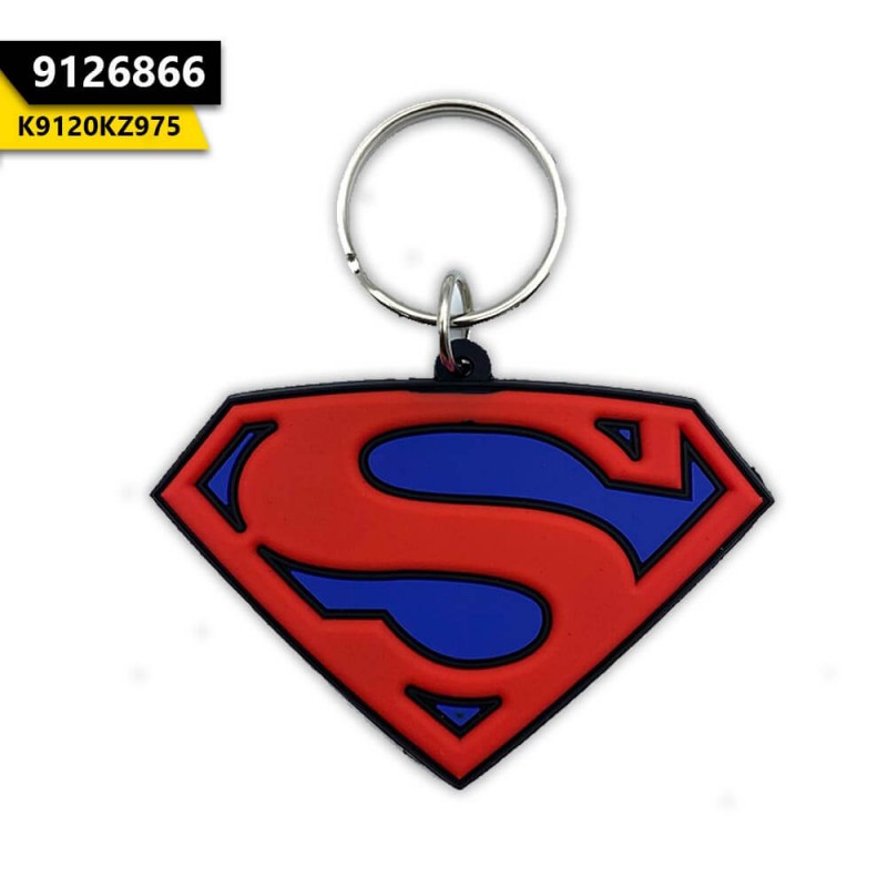 Superman Logo Silicon Keychain  Red & Blue