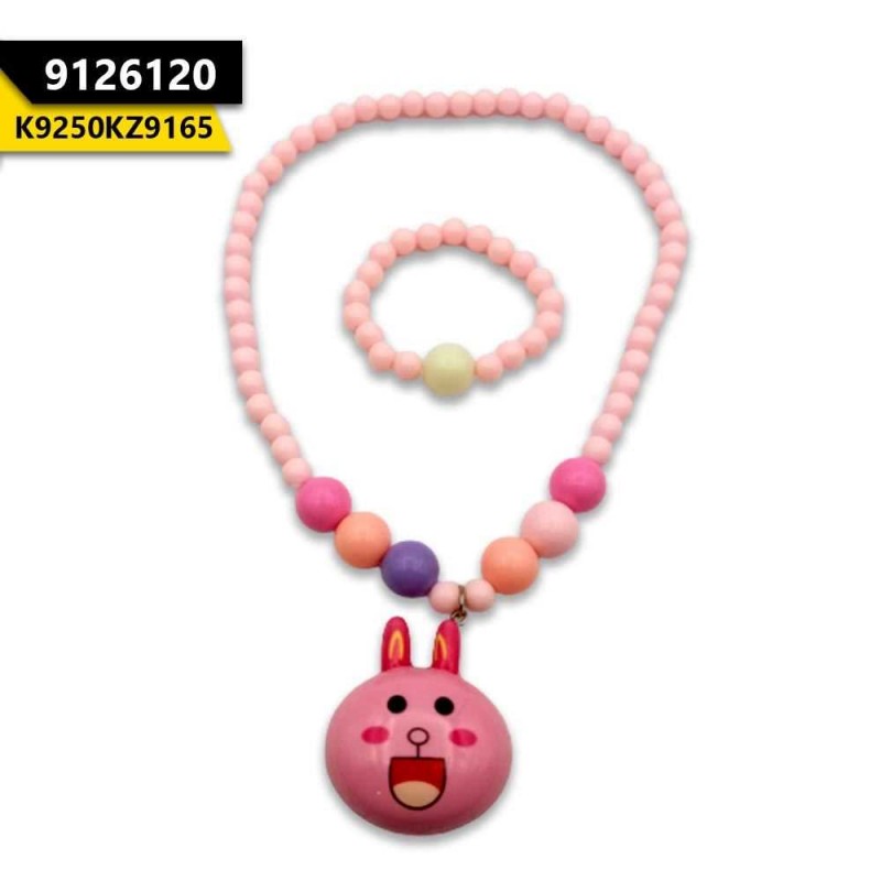 Kids Lightning Necklace Bunny Pink
