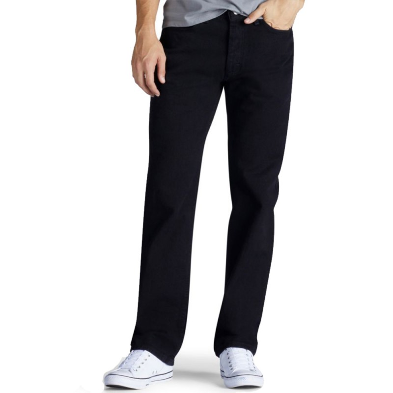 Men's Black Jeans 42 Size Straight (Non-Stretch)