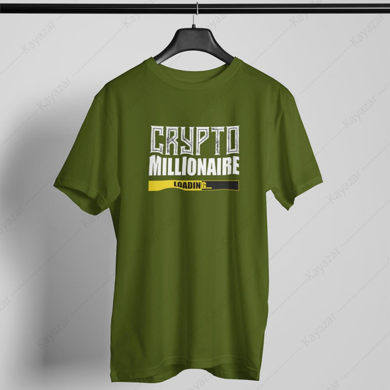 Men's T-Shirt Round Neck Crypto Millionaire (Permanent Print)
