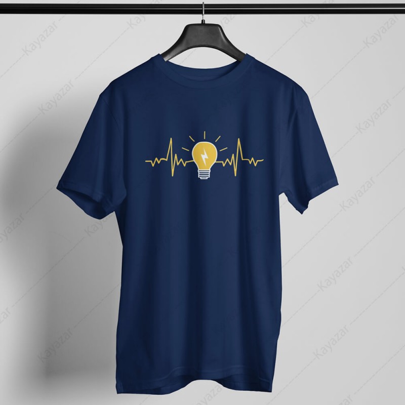 Men's T-Shirt Round Neck Idea Bulb (Permanent Print)