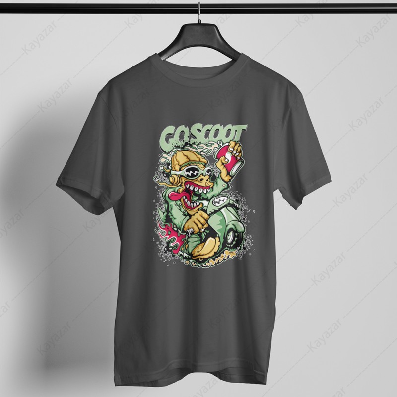 Men's T-Shirt Round Neck GoScoot (Permanent Print)