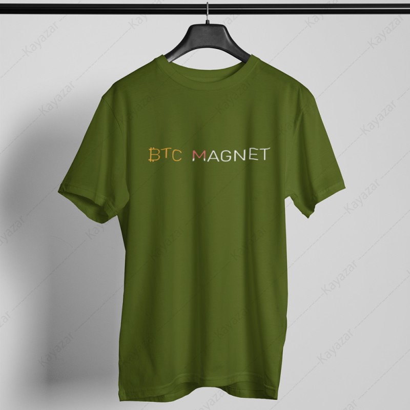 Men's T-Shirt Round Neck BTC Magnet (Permanent Print)