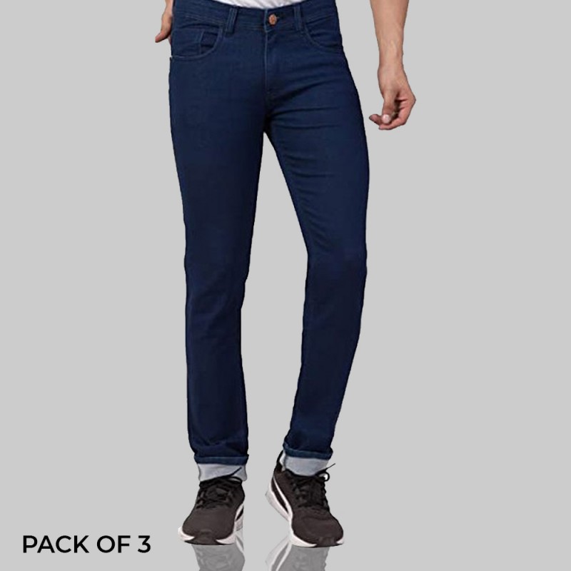 Buy Men's Narrow Bottom Stretchable Jeans Pack of 3 | Kayazar