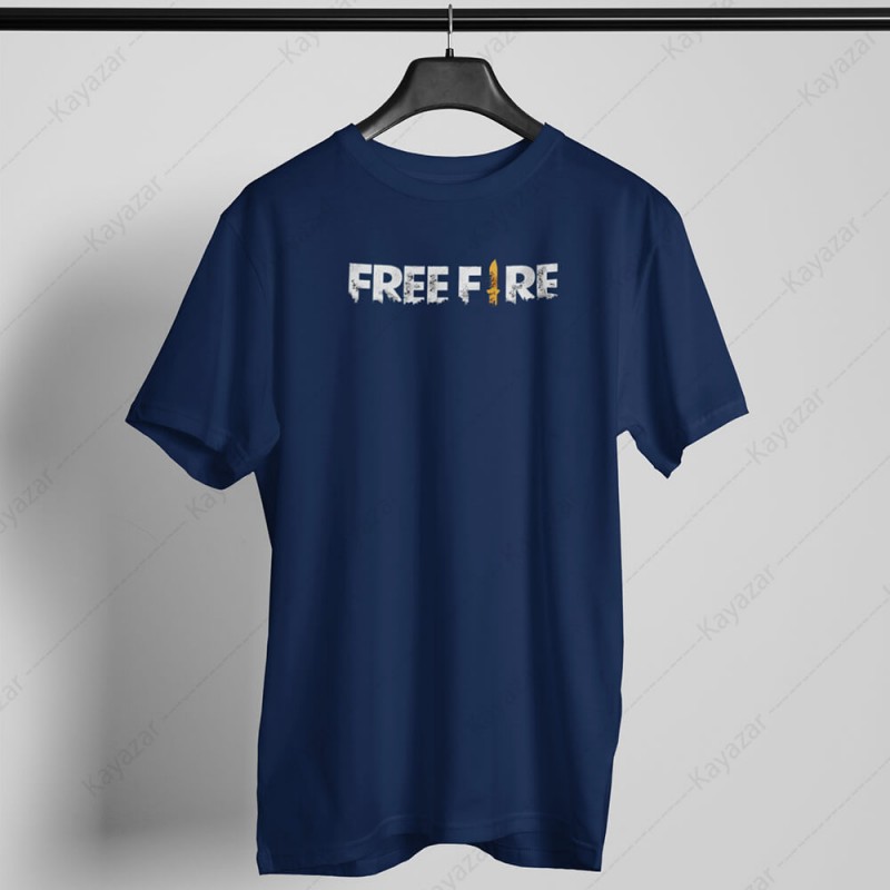Men's T-Shirt Round Neck Free Fire (Permanent Print)
