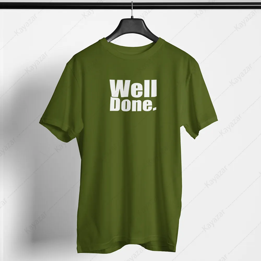 Men's T-Shirt Round Neck Well Done (Permanent Print)