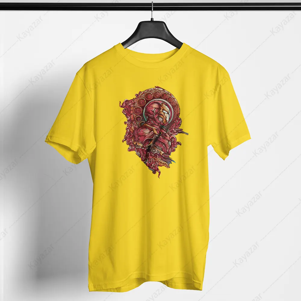 Men's T-Shirt Round Neck Iron Man (Permanent Print)