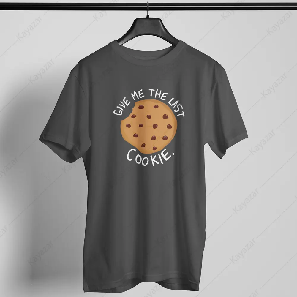 Men's T-Shirt Round Neck Give Me Last Cookie (Permanent Print)