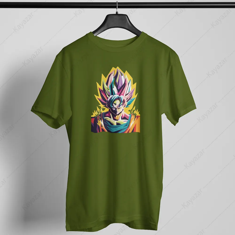 Men's T-Shirt Round Neck Goku-Multi (Permanent Print)