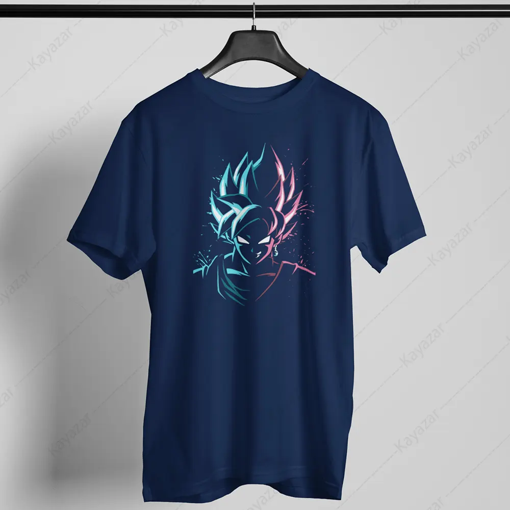 Men's T-Shirt Round Neck Goku-01 (Permanent Print)