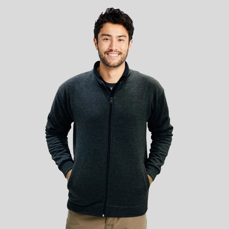 Zipper Jacket For Men Charcoal Black (Fleece Stuff)