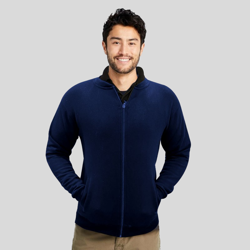 Zipper Jacket For Men Navy Blue (Fleece Stuff)