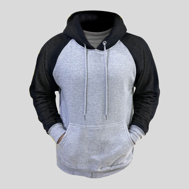Multi Colour Hoodies for Men's Heather Grey / Charcoal Black