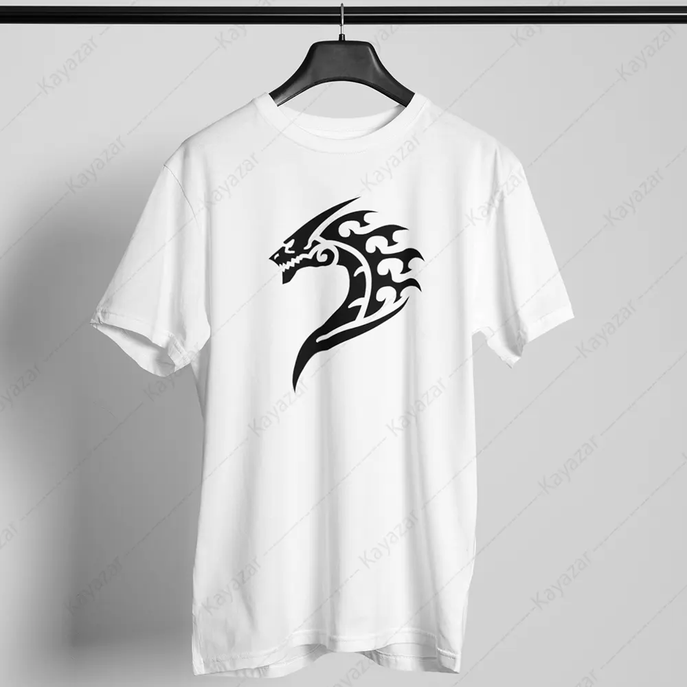 Men's T-Shirt Round Neck Dragon-A4 (Permanent Print)