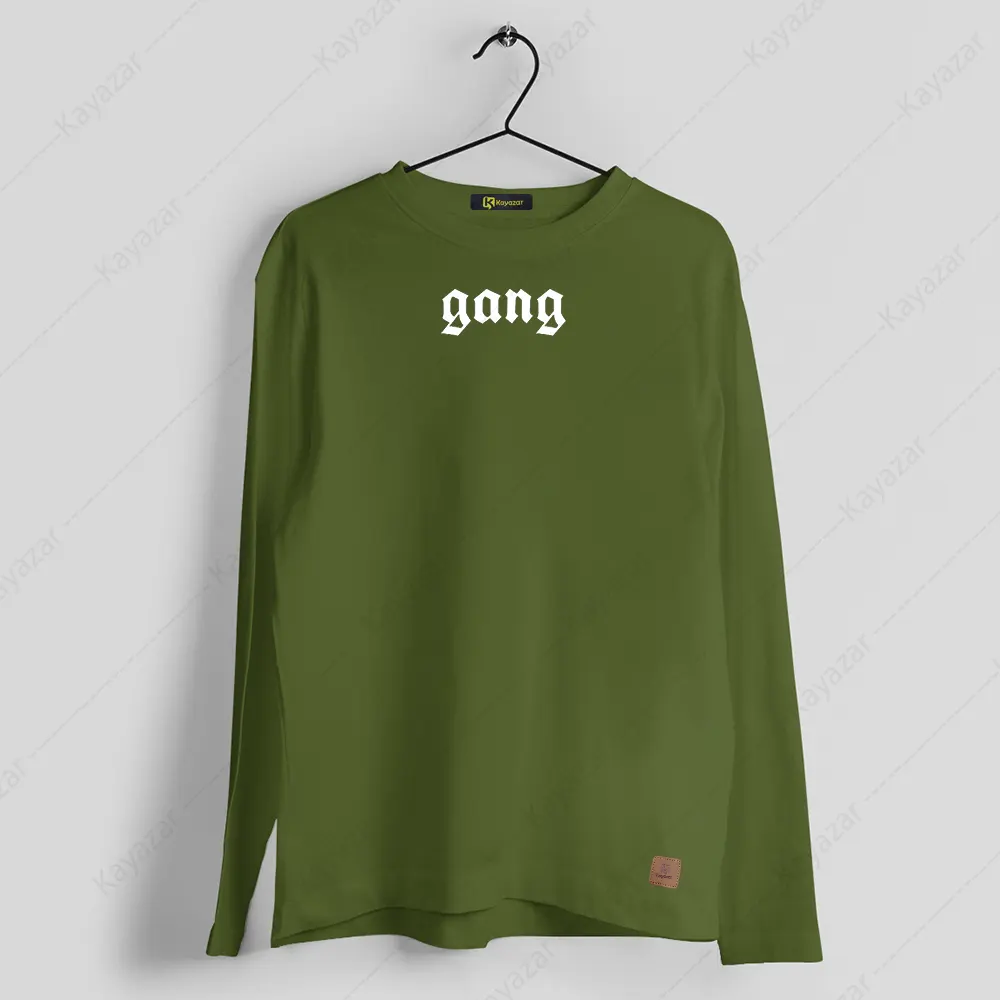 Girls Round Neck Full Sleeves T-Shirt Gang Print (Permanent)