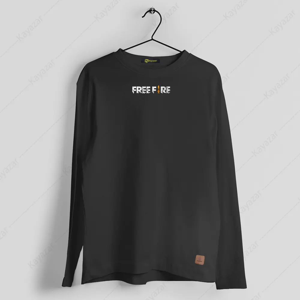 Men's Full Sleeves Round Neck T-Shirt Free-Fire (Permanent Print)