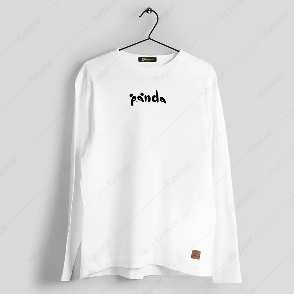 Girls Full Sleeves Round Neck T-Shirt Panda (Permanent Print)