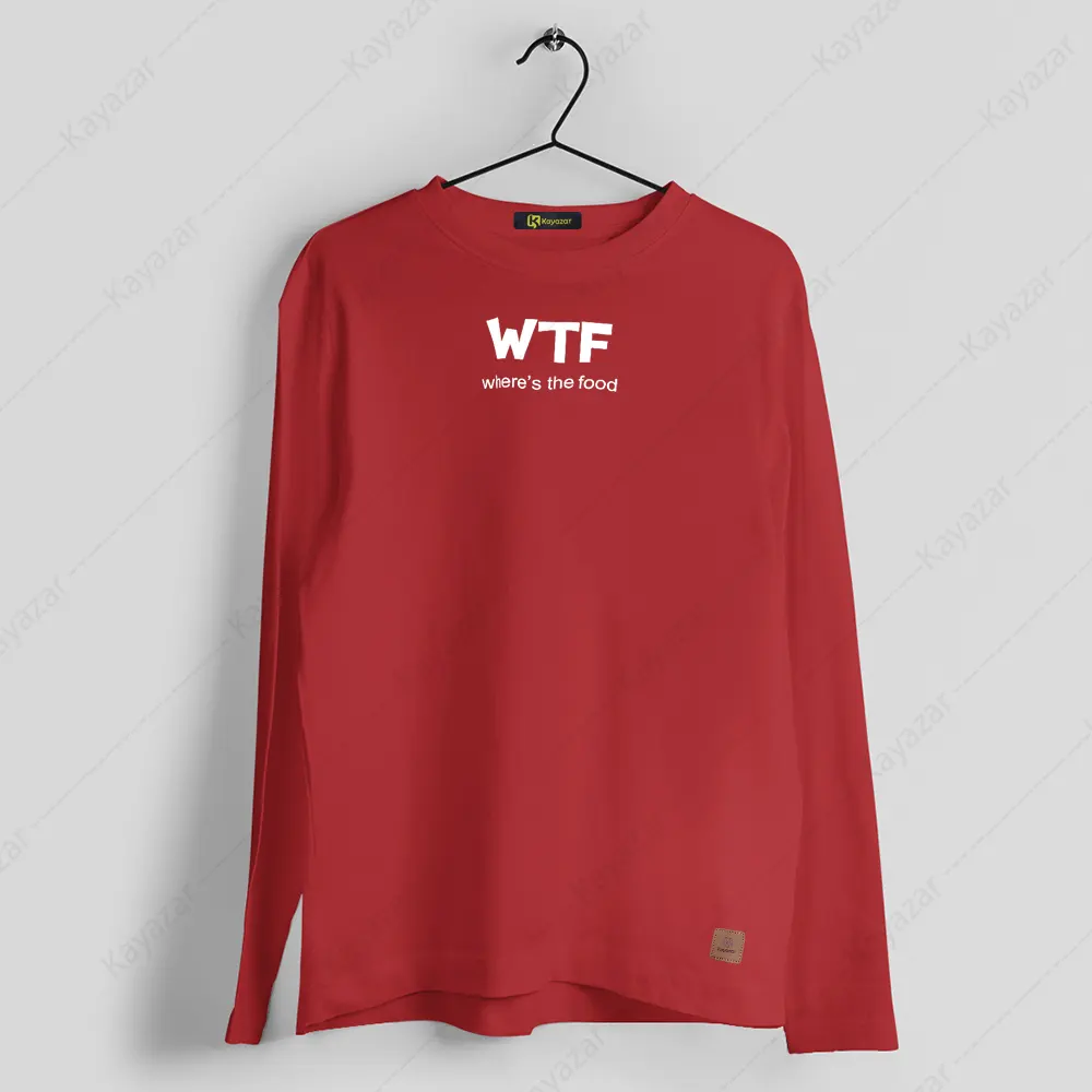 Girls Full Sleeves Round Neck T-Shirt WhereTheFood (Permanent Print)