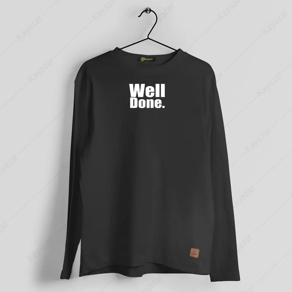 Men's Full Sleeves Round Neck T-Shirt Well-Done (Permanent Print)