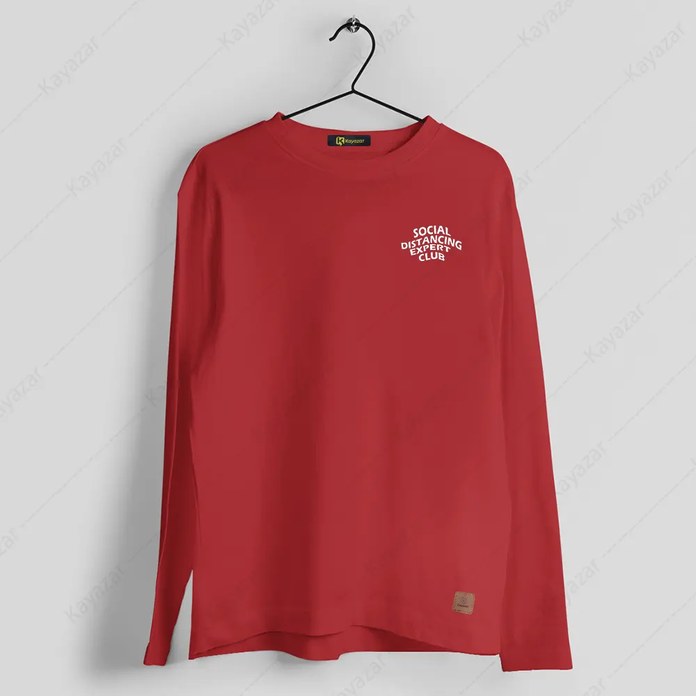 Men's Full Sleeves Round Neck T-Shirt Social-Distancing (Permanent Print)