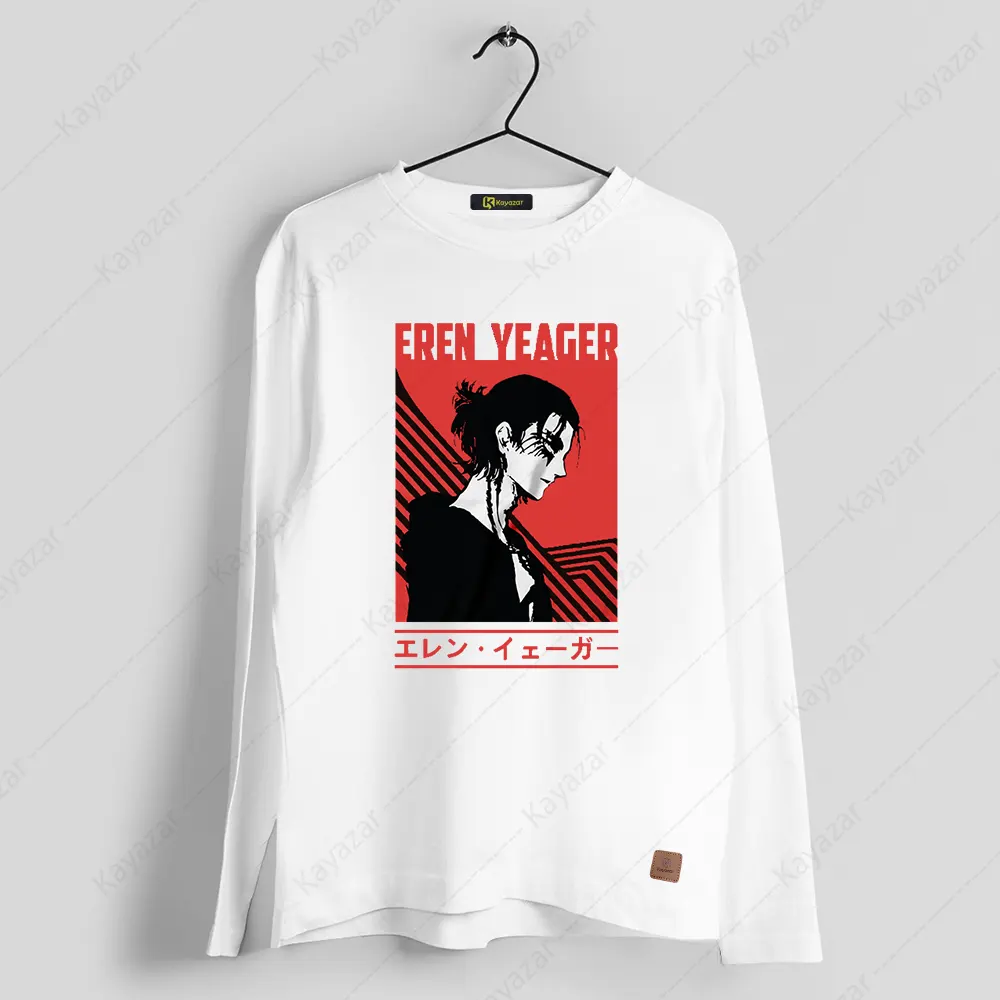 Men's Full Sleeves Round Neck T-Shirt Eren Yeager (Permanent Print)