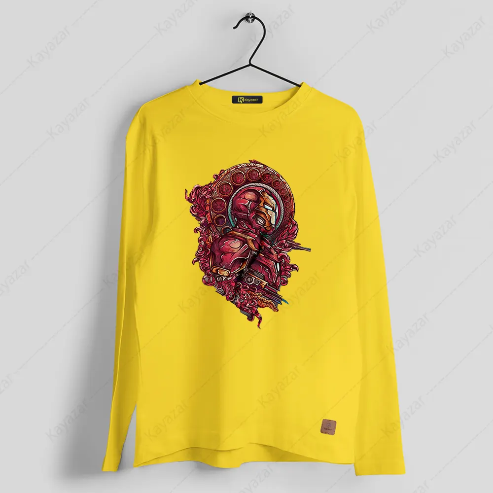 Men's Full Sleeves Round Neck T-Shirt Iron Man (Permanent Print)