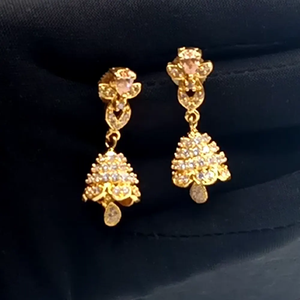Antique Zircon Work Indian Jhumka  For Womens