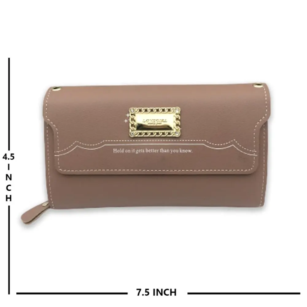 Love Girl Clutch With Long Strap T.Pink