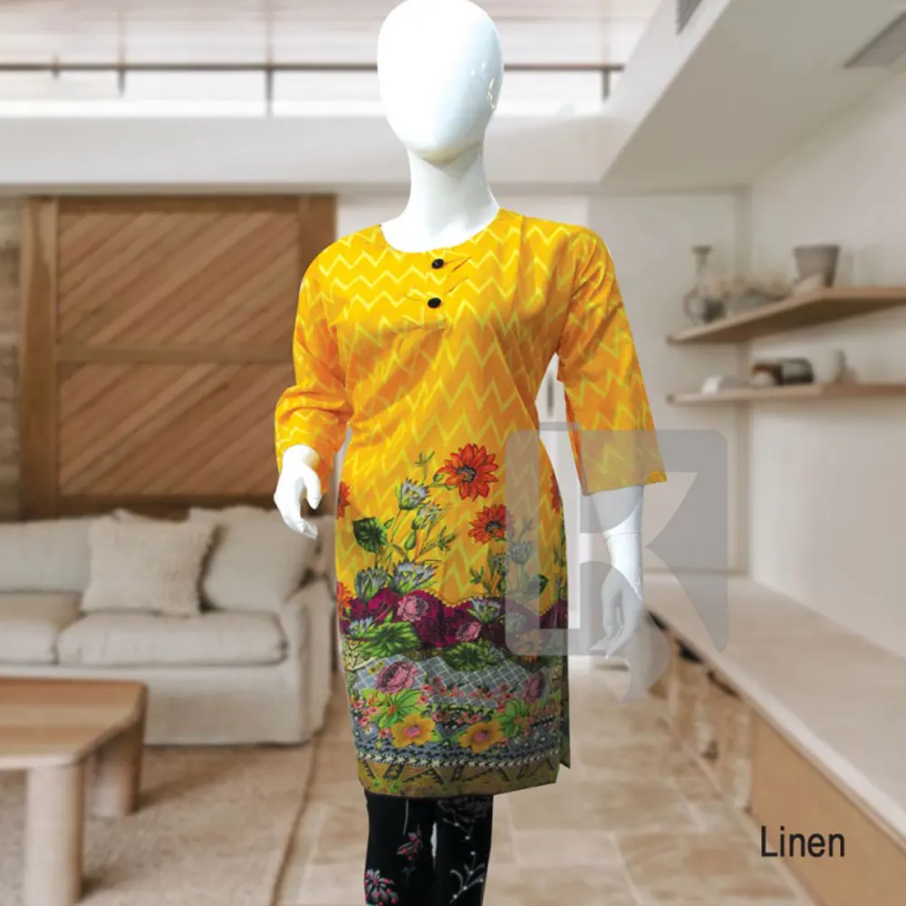 Linen Printed Stitched Kurti (KL78602512104)