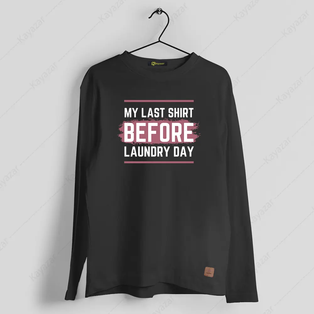 Men's Full Sleeves Round Neck T-Shirt Laundry Day (Permanent Print)